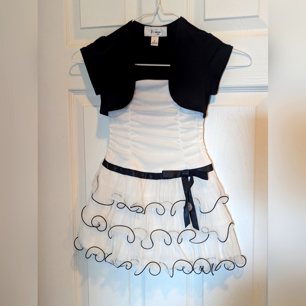 Girls black and white dress